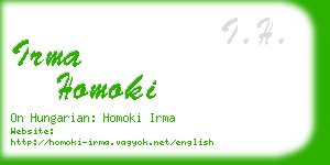 irma homoki business card